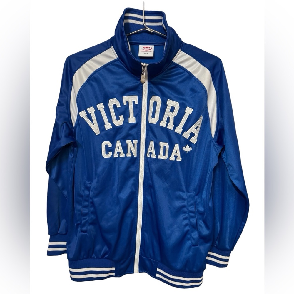 Retro Victoria Canada High End Blue & White Men’s S Track Jacket Sweatshirt MINT